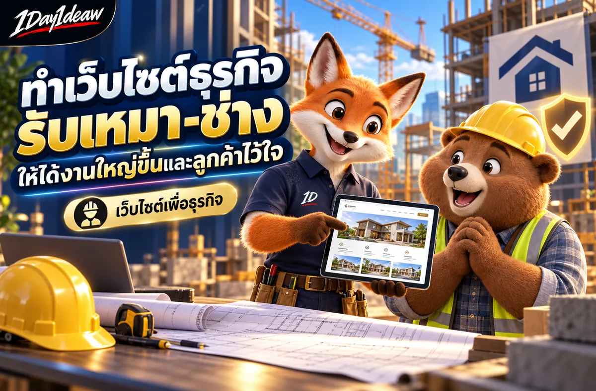 ทำเว็บไซต์ธุรกิจรับเหมา-ช่าง ให้ได้งานใหญ่ขึ้นและลูกค้าไว้ใจ