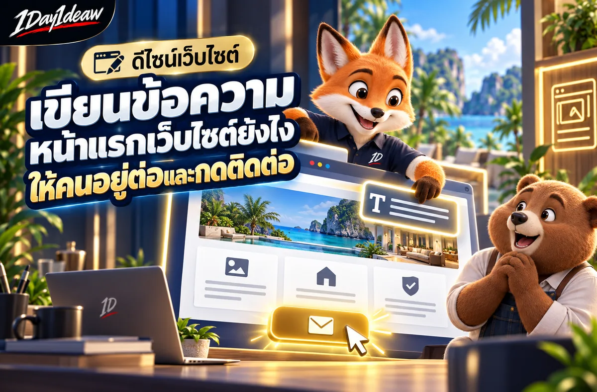 เขียนข้อความหน้าแรกเว็บไซต์ยังไงให้คนอยู่ต่อและกดติดต่อ