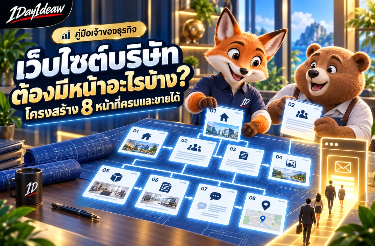 เว็บไซต์บริษัทต้องมีหน้าอะไรบ้าง? โครงสร้าง 8 หน้าที่ครบและขายได้